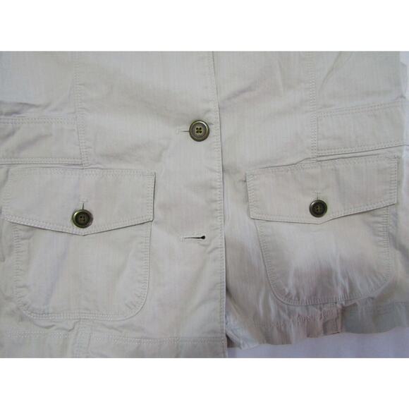 Eddie Bauer Brown Cargo Jacket Women's size L Minimalist Safari Neutral Coastal - Picture 5 of 8
